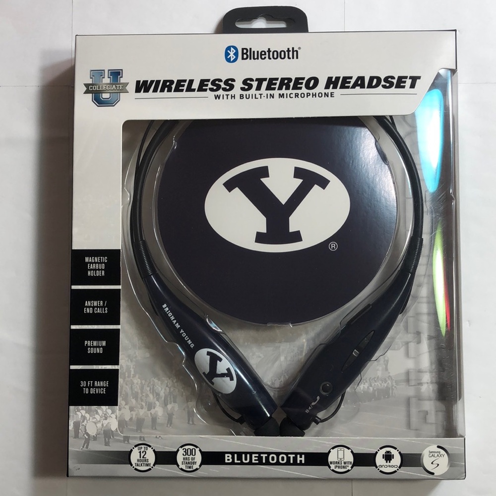 Collegiate Brigham Young Wireless Bluetooth Headset Neckband